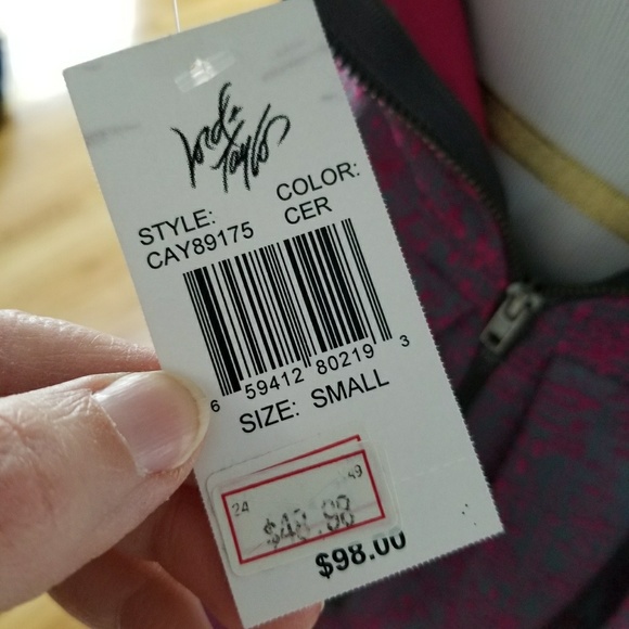 Grey Pink Strapless Cocktail Dress - Picture 5 of 8